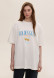 White oversize unisex "The Dinner Club" T-shirt 